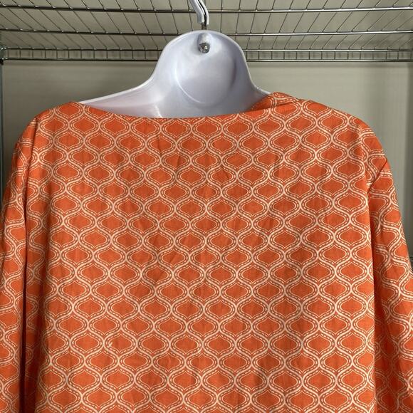 dei Women's Orange Moroccan Tile Beaded Tunic Top Size M‎ Boho Gypsy Art To Wear - Picture 9 of 10